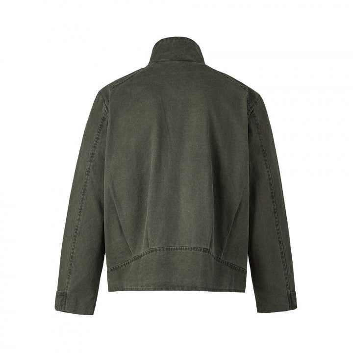 Herren Kurzjacke aus Canvas im Field‑Style mit Stehkragen, Reißverschluss und Multifunktionstaschen Drune