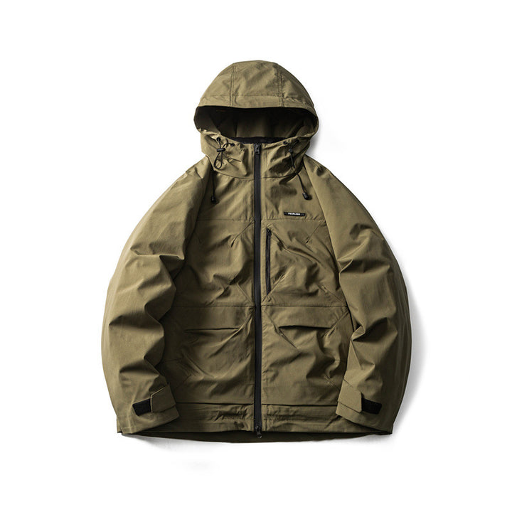 Herren Funktionelle Outdoor-Softshelljacke mit Kapuze und Mehrfachtaschen Drune
