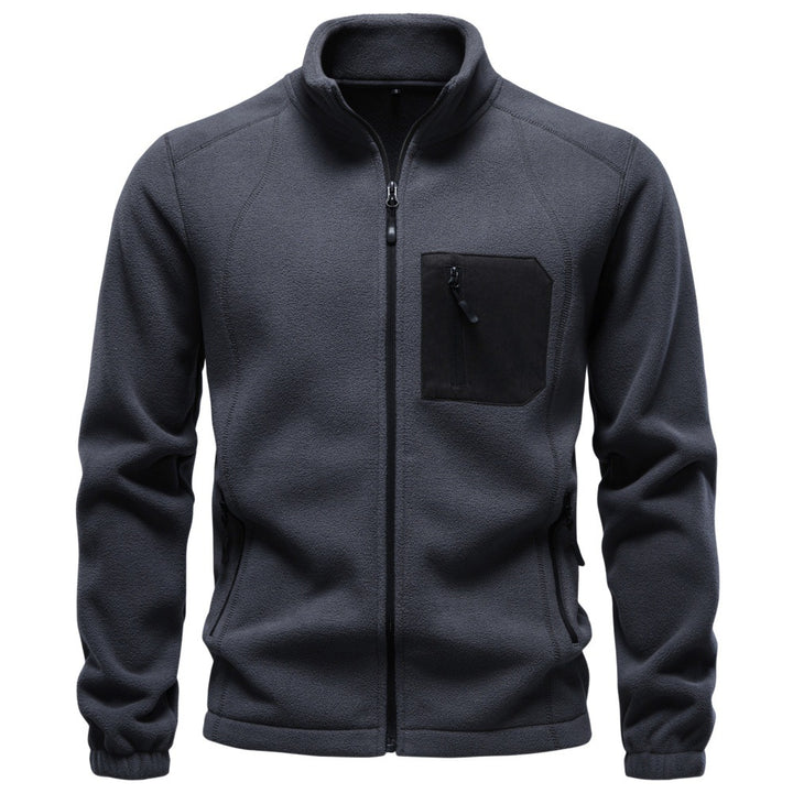 Herren Outdoor-Fleecejacke mit Stehkragen und Reißverschluss-Brusttasche Drune