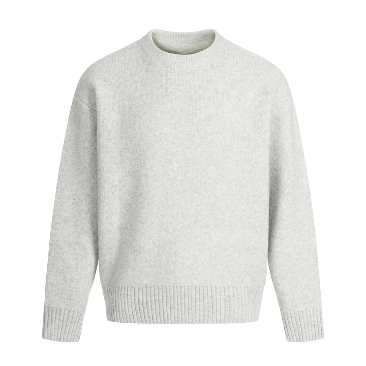 Unisex Feinstrickpullover mit Rundhalsausschnitt, Drop-Shoulder und breitem Rippenbund Drune