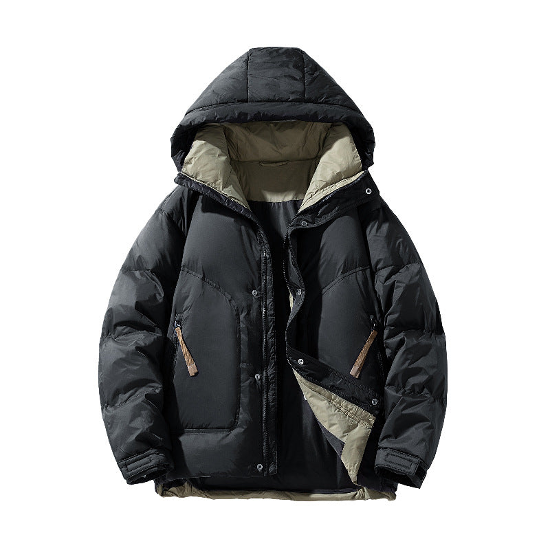 Herren Hochwertige Steppjacke mit verstellbarem Kapuzenkragen Drune