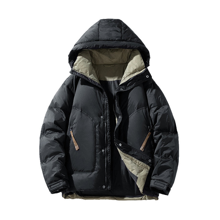 Herren Hochwertige Steppjacke mit verstellbarem Kapuzenkragen Drune