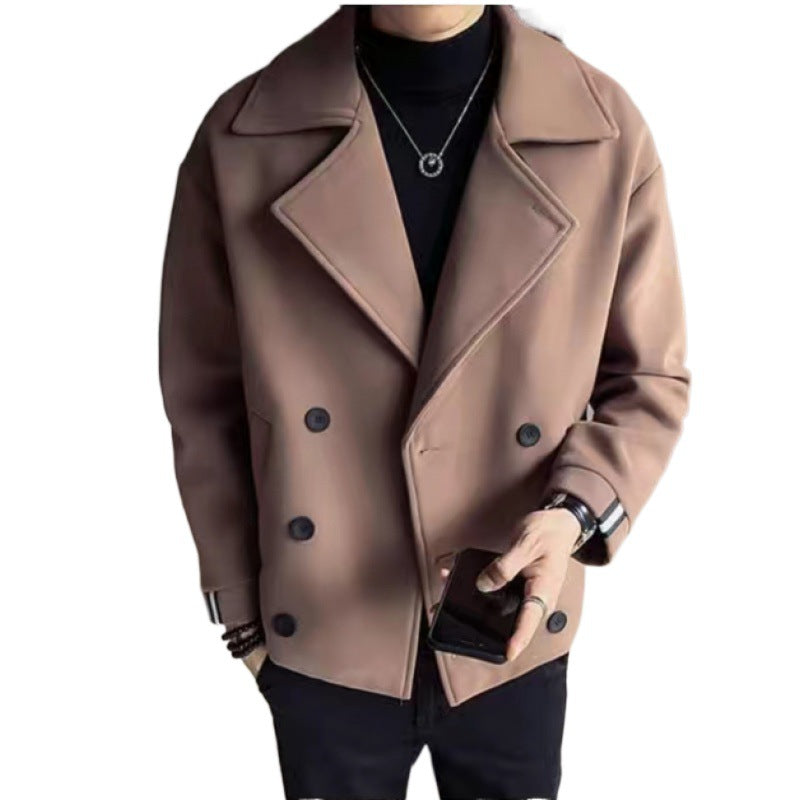 Herren modische Baumwoll-Blazerjacke mit doppelter Knopfleiste Drune