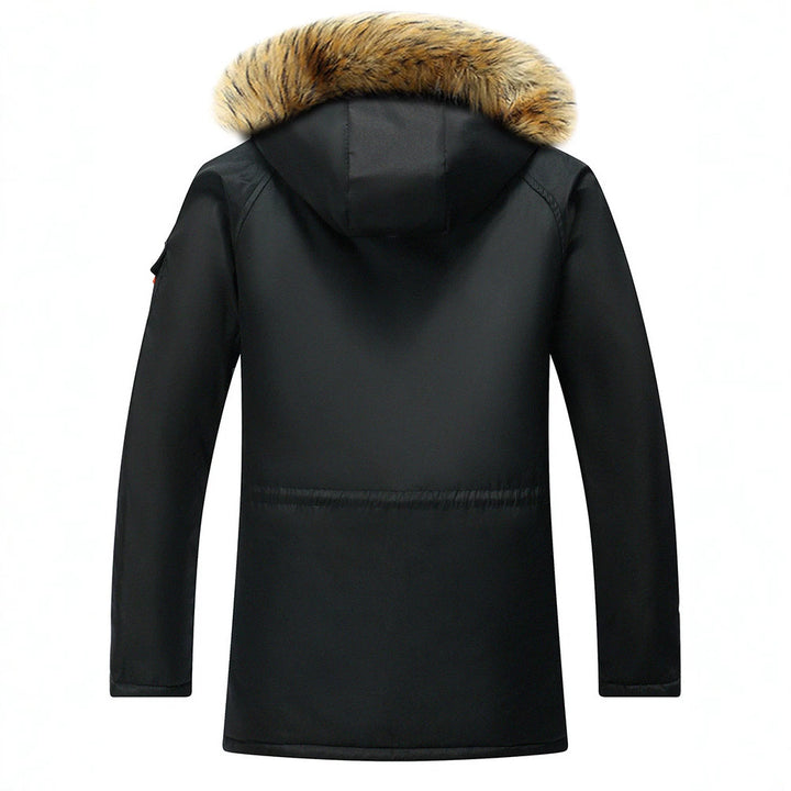 Herren Urbaner Winterparka im Fieldstil mit abnehmbarem Kunstfellbesatz und multifunktionalen Taschen Drune