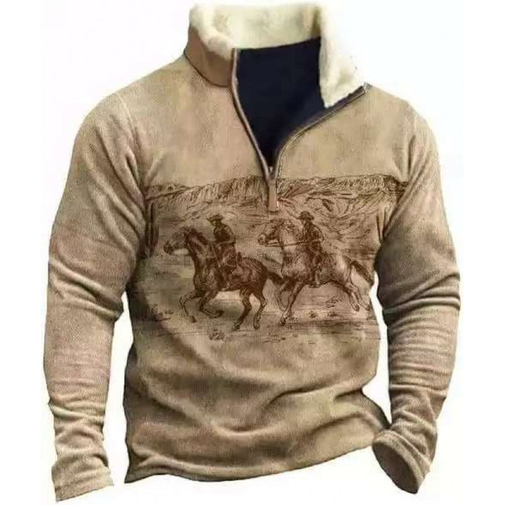 Herren Modischer Hoodie mit Kapuze und maritimem Druck Drune