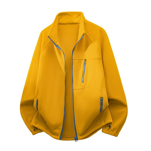 Unisex funktionale Microfleece-Performancejacke mit Stehkragen, Brustreißverschluss und ergonomischen Raglanärmeln Drune