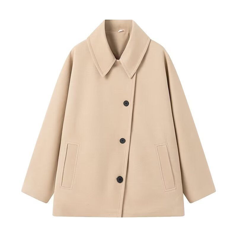 Damen lässige Übergangsjacke mit oversized Schnitt und praktischen Taschen Drune