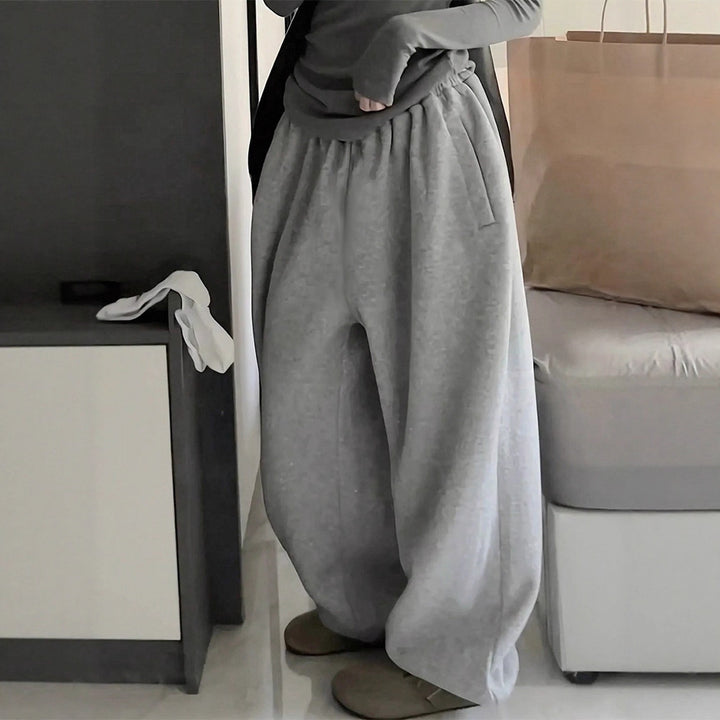 Damen bequeme Sweatpants mit elastischem Bund und legerem Schnitt Drune