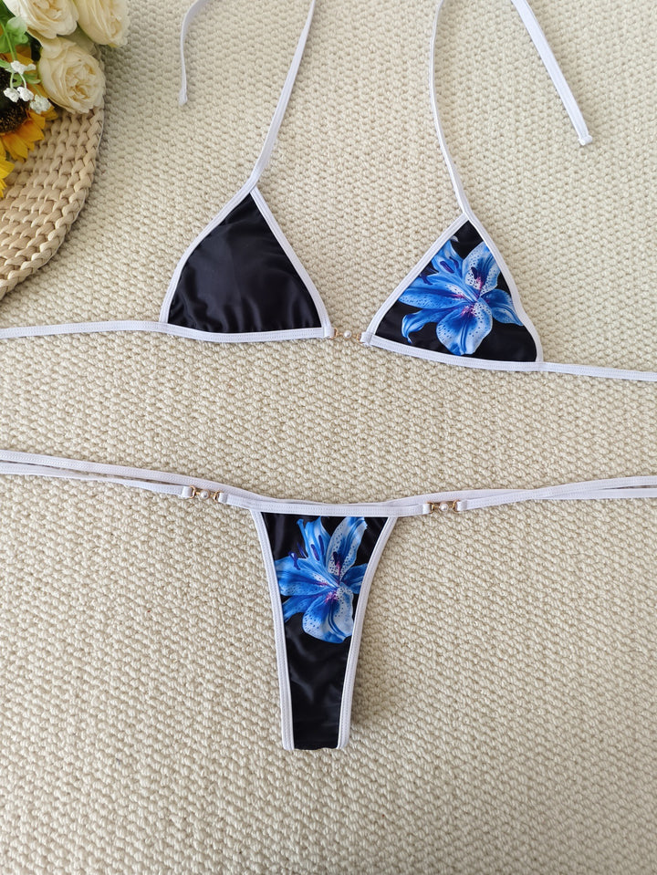 Damen Bikini-Set mit floralem Design und verstellbaren Bändern Drune