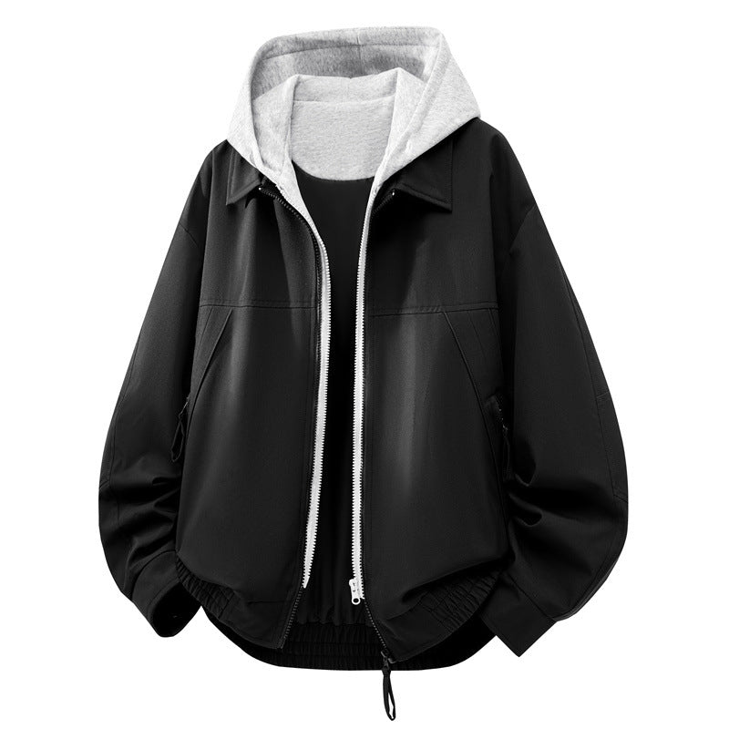 Herren Lässige Hybrid-Jacke mit integriertem Kapuzenlayer und elastischem Saum Drune