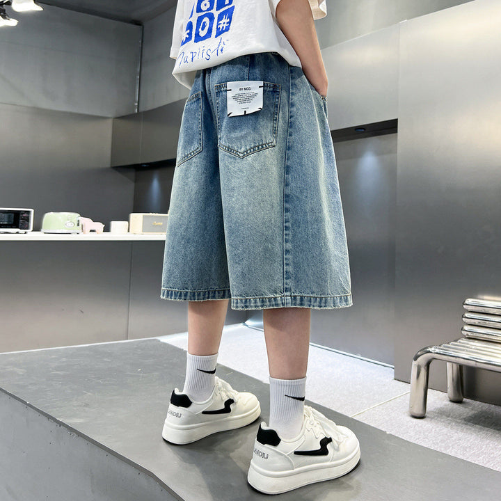 Unisex lockere Denim-Shorts mit tiefen Taschen Drune