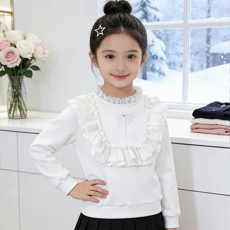Mädchen Sweatshirt mit Rüschendetails Drune