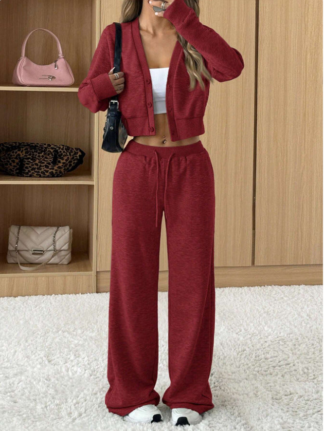 Damen Bequemes und stylisches Lounge-Set mit cropped Jacke Drune