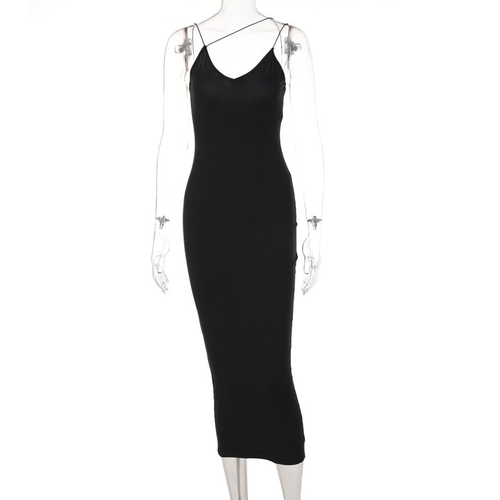 Damen Leopardenmuster Maxikleid Drune