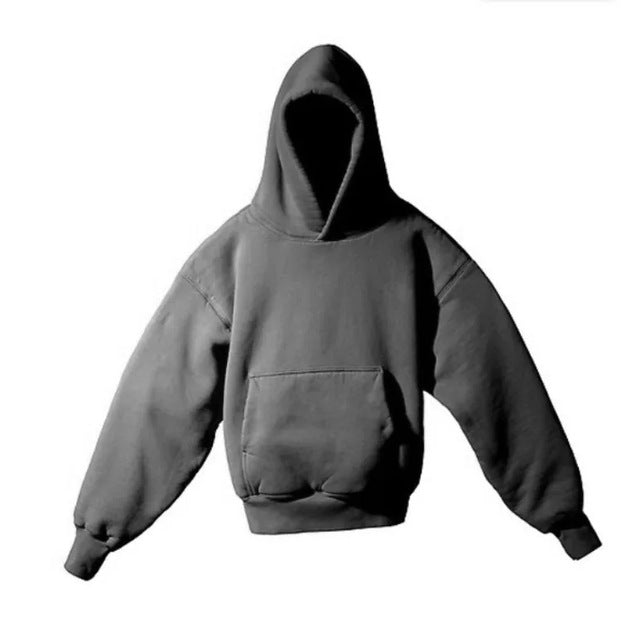 Unisex nan Boxy-Kapuzenpullover mit überlappender Kapuze, verdeckter Kängurutasche und gerippten Bündchen Drune