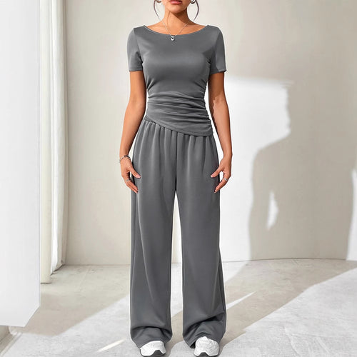 Damen Jumpsuit mit asymmetrischem Schnitt und weit geschnittenem Bein Drune