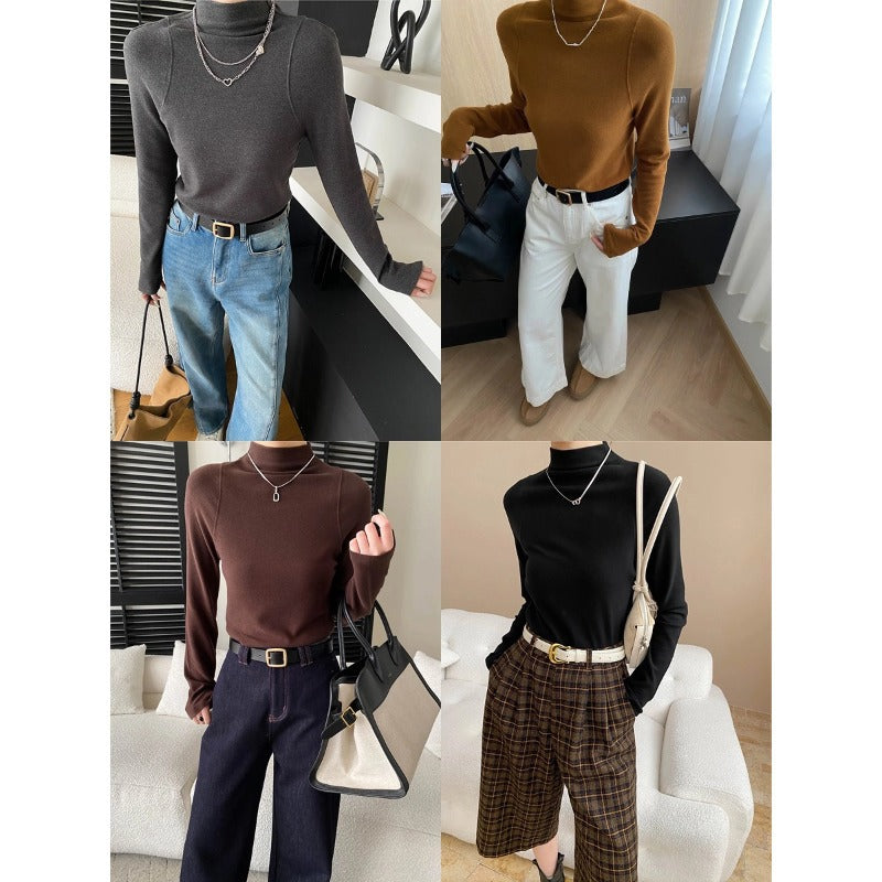 Damen Hochwertiger Rollkragenpullover aus feinem Strick Drune