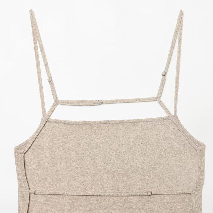 Damen Cropped Top mit zarten Trägerschnüren und funkelndem Saum Drune