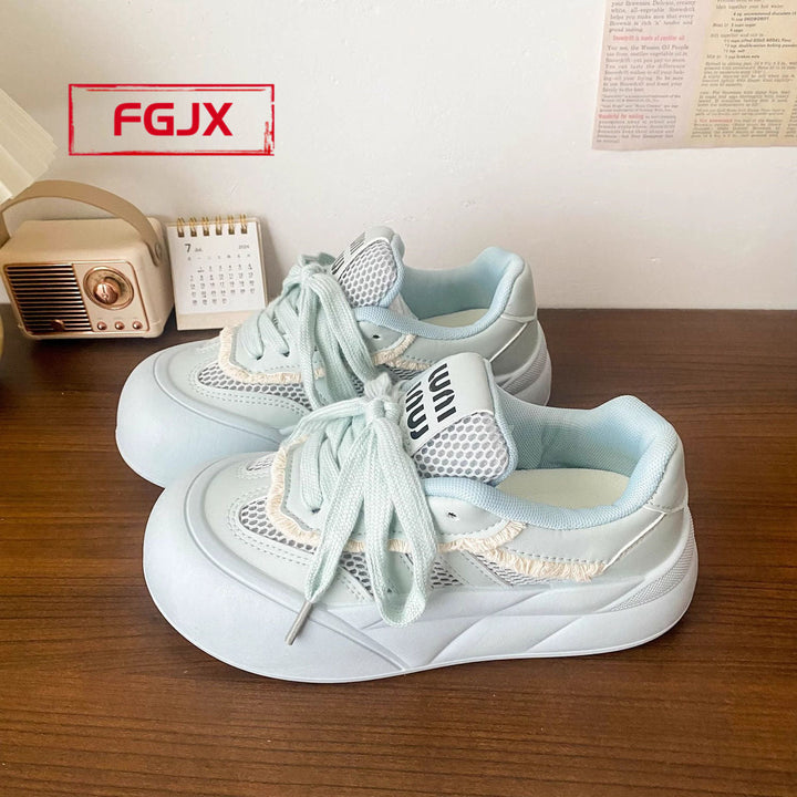 Damen Sportliche Sneakers mit atmungsaktivem Mesh und voluminöser Sohle Drune