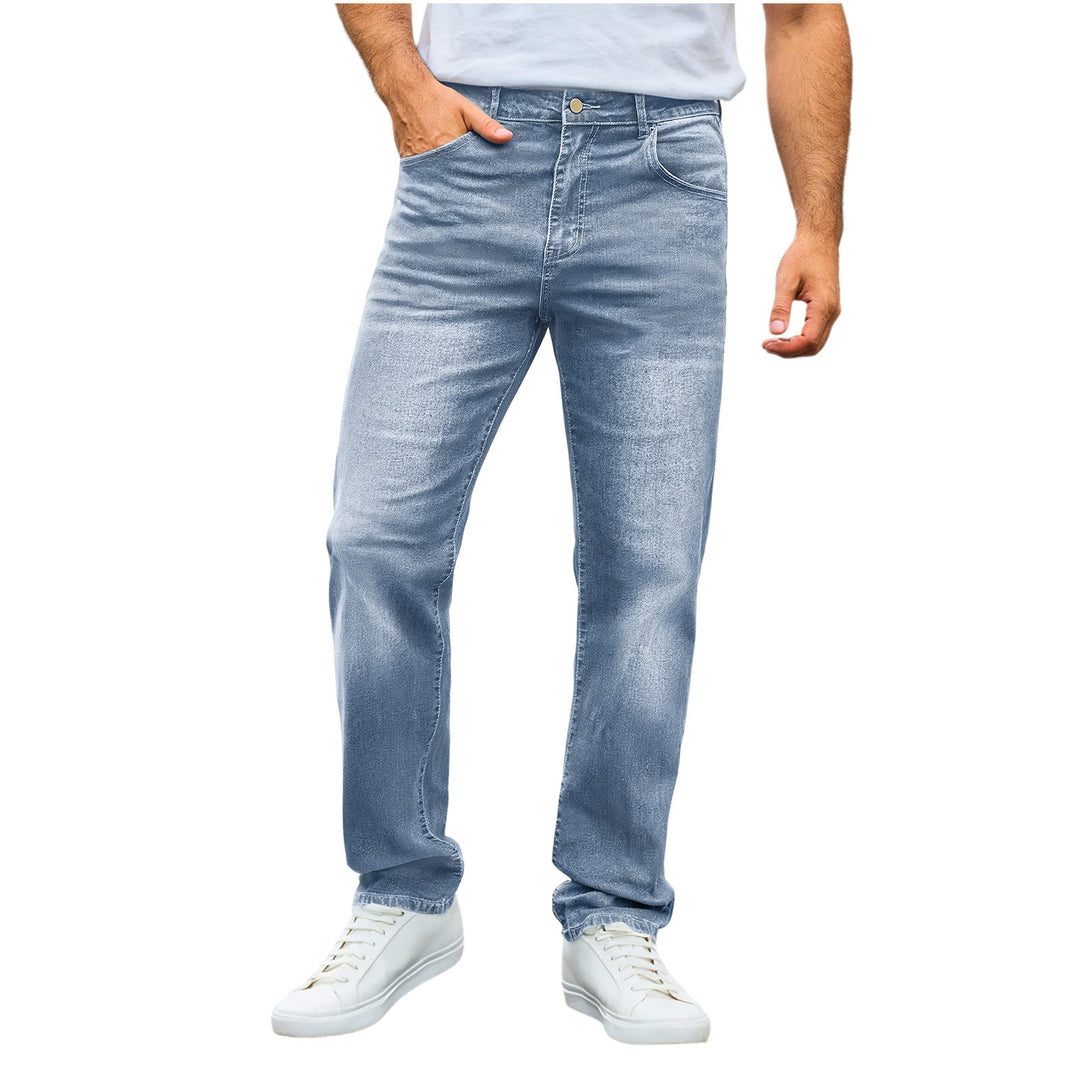 Herren nan lässige Straight-Leg-Jeans mit mittlerer Bundhöhe und Komfortstretch Drune