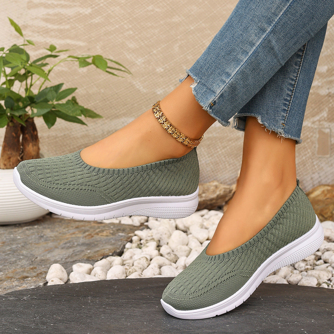 Damen Elastische Slip-On Sneakers mit Komfortsohle Drune