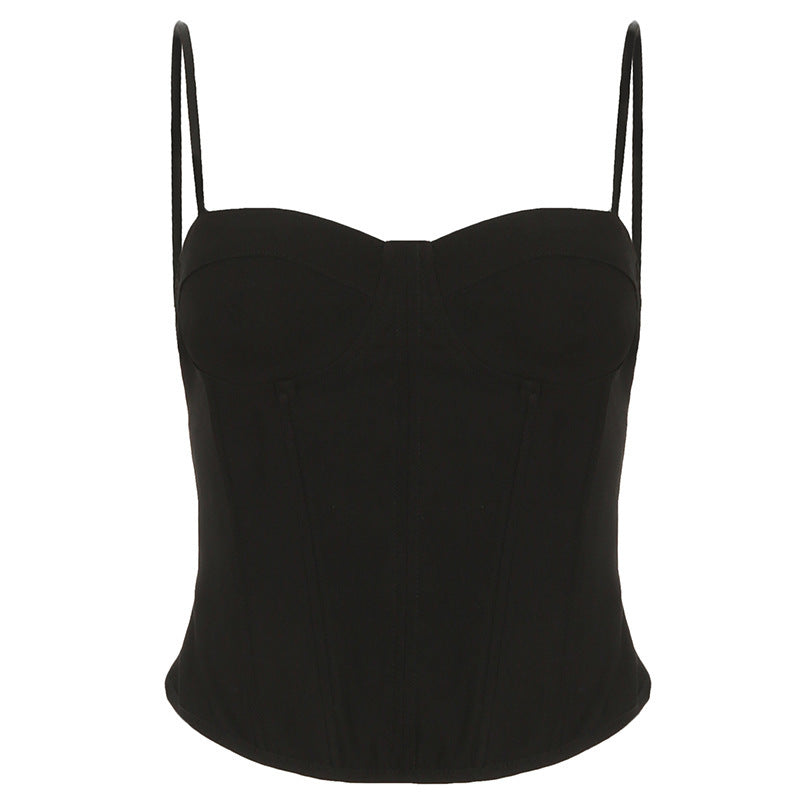 Damen Corsage-Top mit feinen Trägern und strukturiertem Design Drune