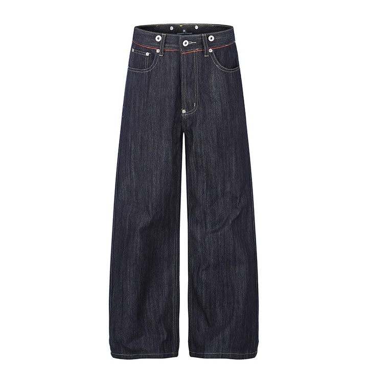 Damen Hochgeschnittene weite Denim-Palazzo-Jeans mit Five-Pocket-Schnitt Drune