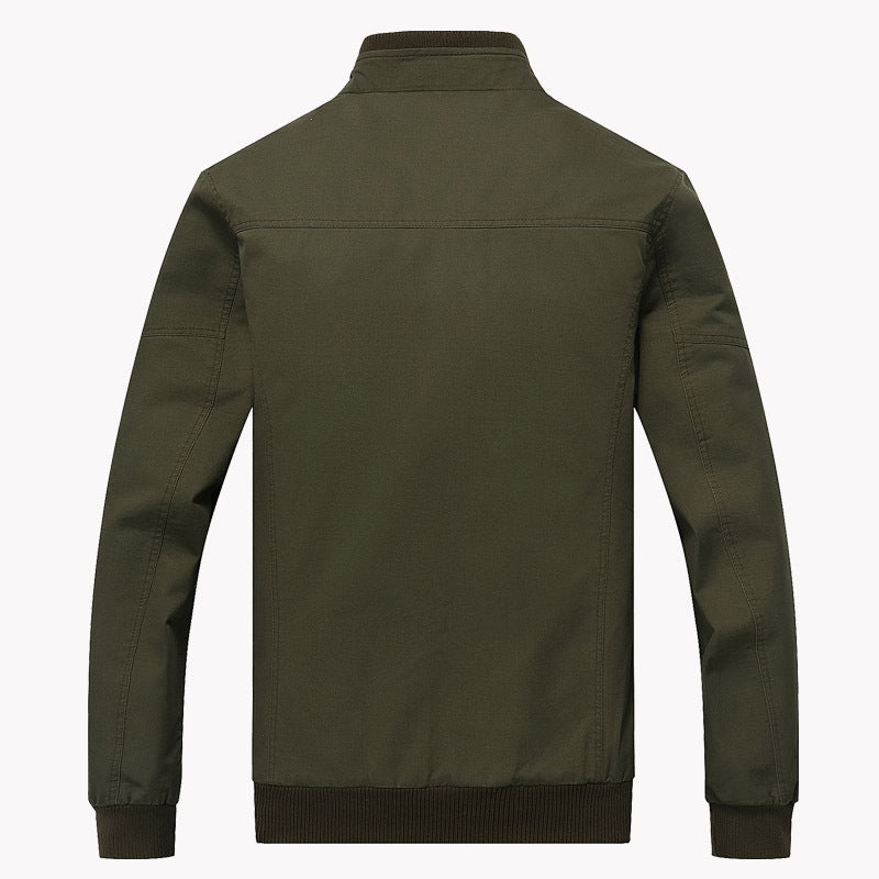Herren nan robuste Fieldjacke aus Baumwoll-Canvas mit Stehkragen, Schulterklappen und verdecktem Reißverschluss Drune