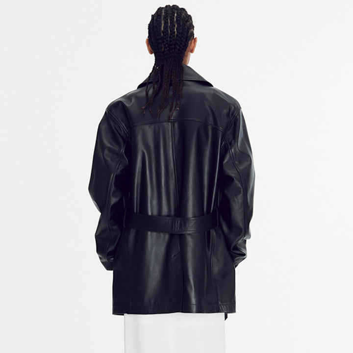 Damen oversized Kunstlederjacke Drune