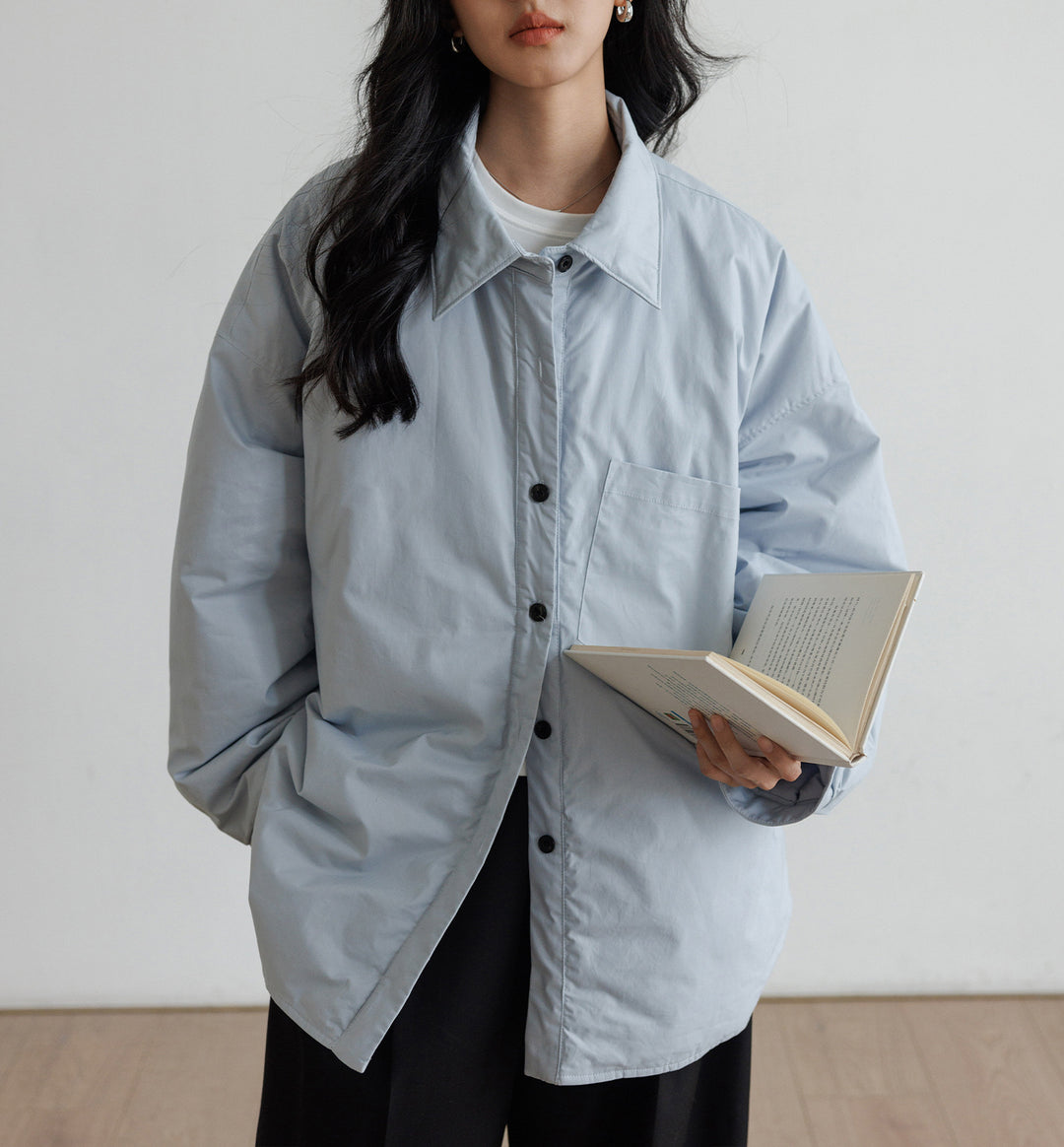 Damen Oversized Bluse mit Knopfdetail Drune