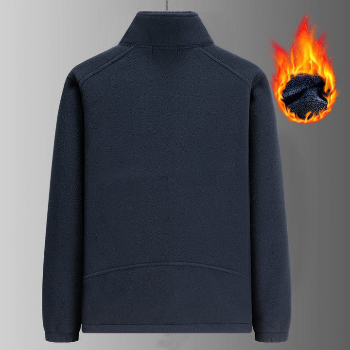 Herren Thermo‑Fleecejacke mit Sherpa‑Futter, hohem Stehkragen & wasserabweisenden Reißverschlüssen Drune