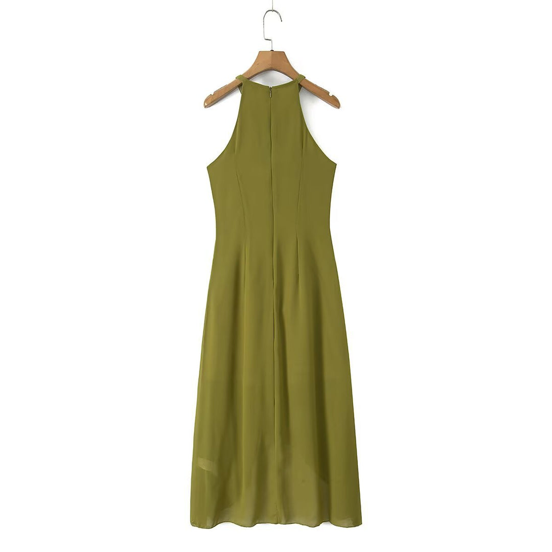 Damen Maxikleid mit schwingenden Volants Drune