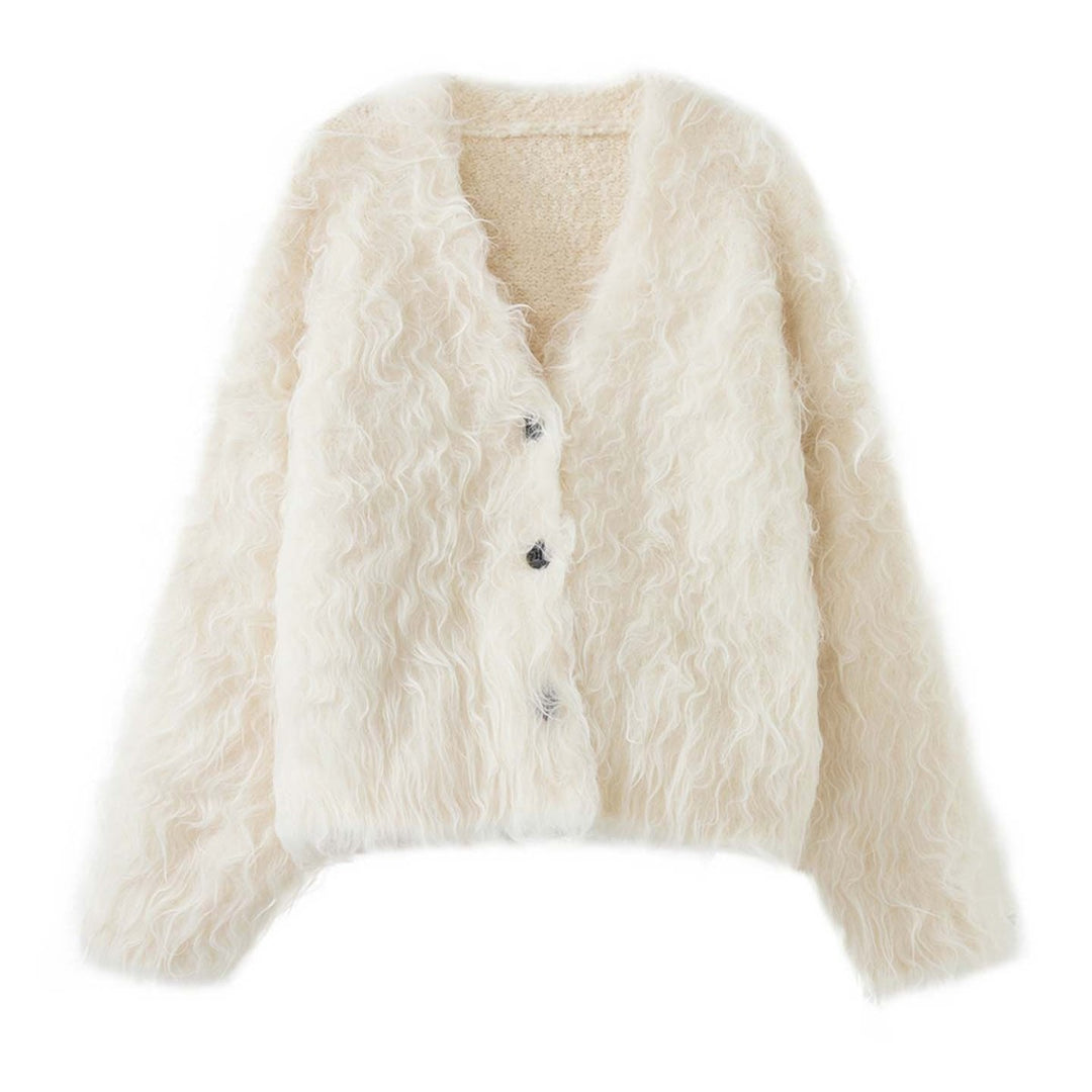 Damen Voluminöse Kapuzen‑Fellmütze aus Kunstfell mit Oversize‑Silhouette Drune