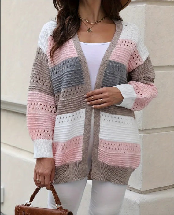 Damen modische Strickjacke mit einzigartigem Muster und lässigem Schnitt Drune