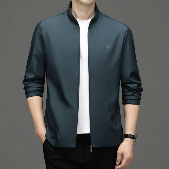 Herren sportliche Zip-Jacke mit modernem Stehkragen und funktionalen Reißverschlusstaschen Drune