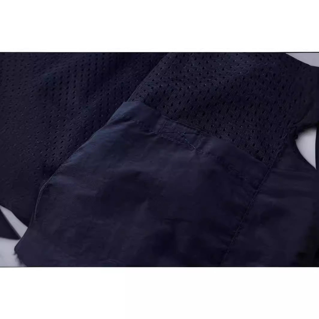 Herren Ultraleichte packbare Reise-Utilityweste mit Mesh-Innenfutter, Stehkragen und Kordelzugsaum Drune