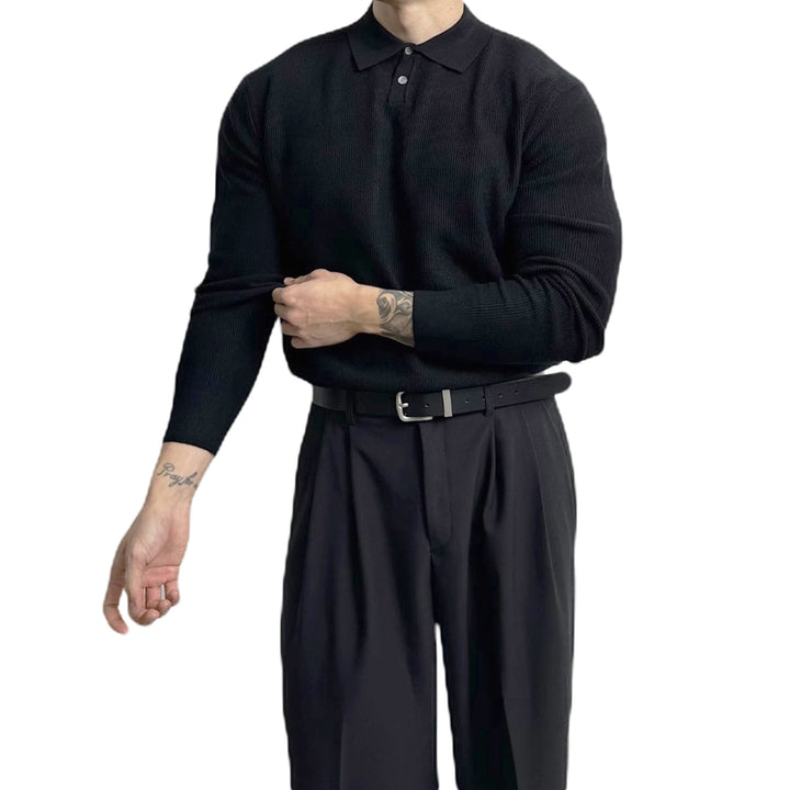 Herren Elegant Strukturierter Langarm-Pullover Drune