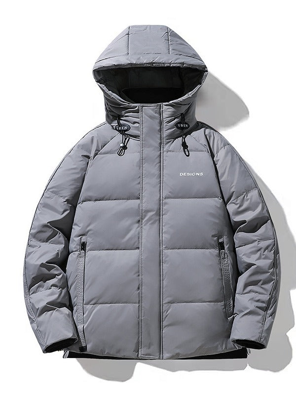 Herren Wattierte Stepp-Winterjacke mit Kapuze und winddichter Isolierung Drune