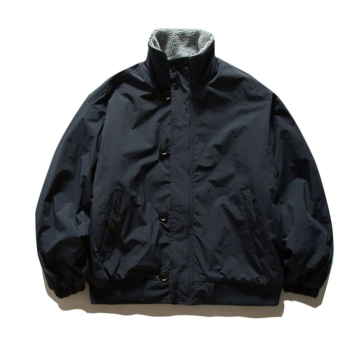 Herren Kurz geschnittene Thermo‑Blousonjacke mit hochgeschlossenem Sherpa‑Kragen Drune