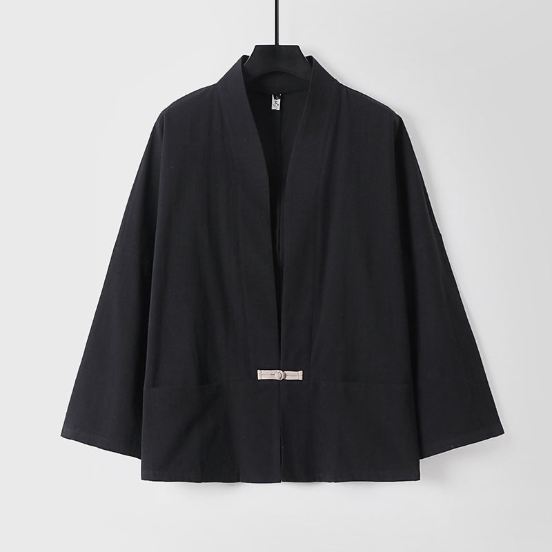 Damen Leichte Kimono-Jacke aus Baumwollmix mit lockerer Passform Drune