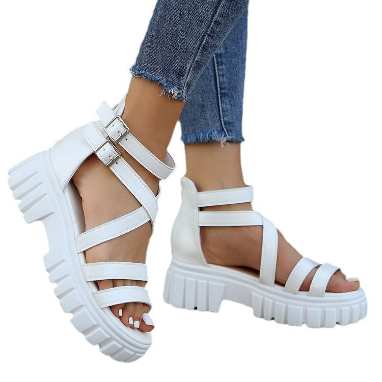 Damen Chunky Sandalen mit verstellbaren Riemen und rutschfester Sohle Drune