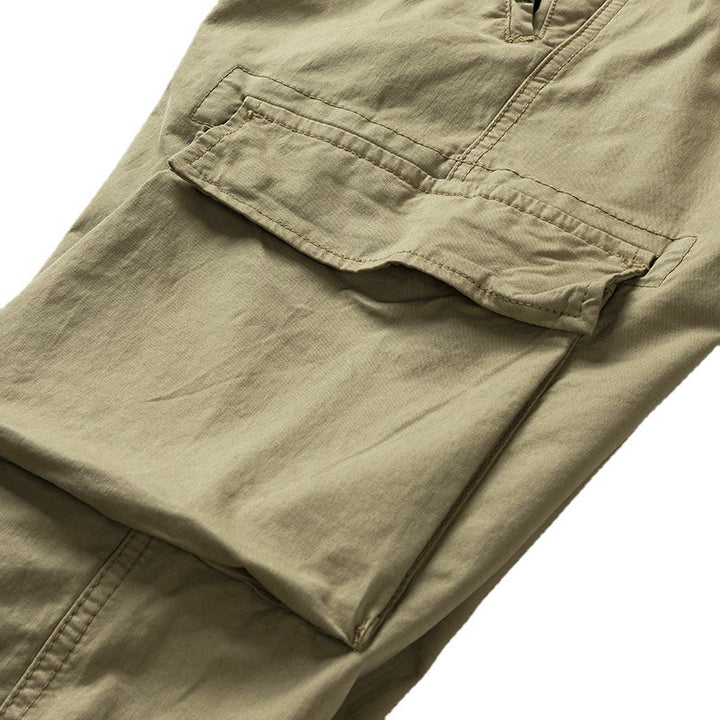 Herren Stretch-Canvas Cargo-Jogger mit elastischem Bund, Multifach-Taschen und Kordelzug Drune