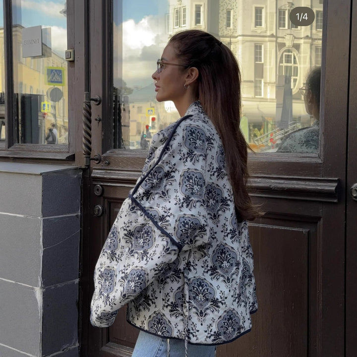 Damen elegante gestepptes Kimono-Jacke Drune