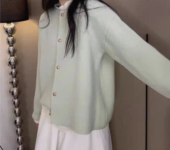 Damen Grobstrickjacke mit eleganter Knopfleiste und lässigem Schnitt Drune