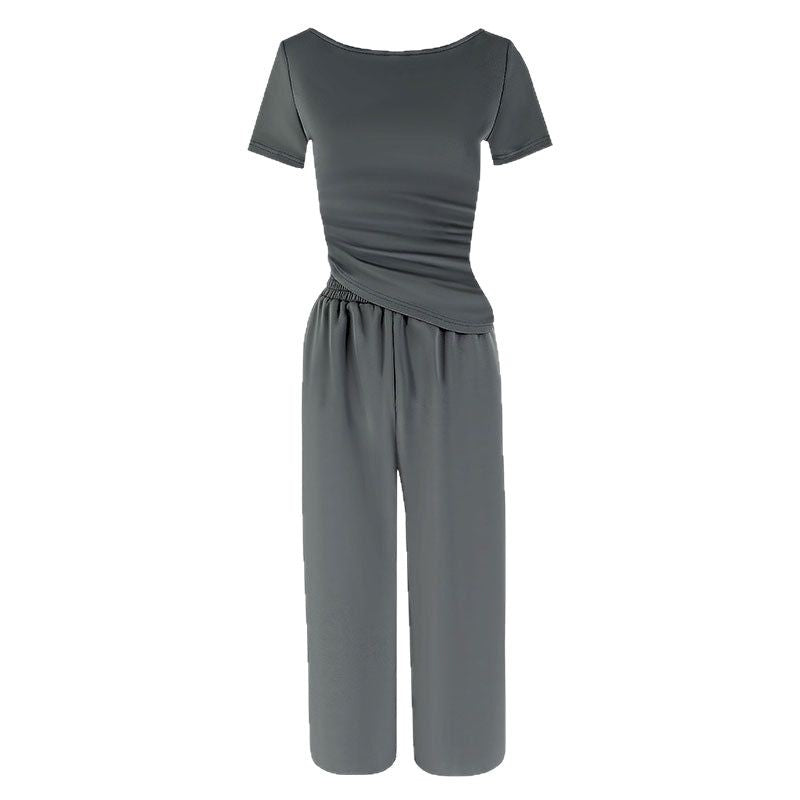 Damen Jumpsuit mit asymmetrischem Schnitt und weit geschnittenem Bein Drune