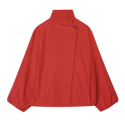 Damen Oversized Kurzjacke mit hohem Stehkragen und Ballonärmeln Drune