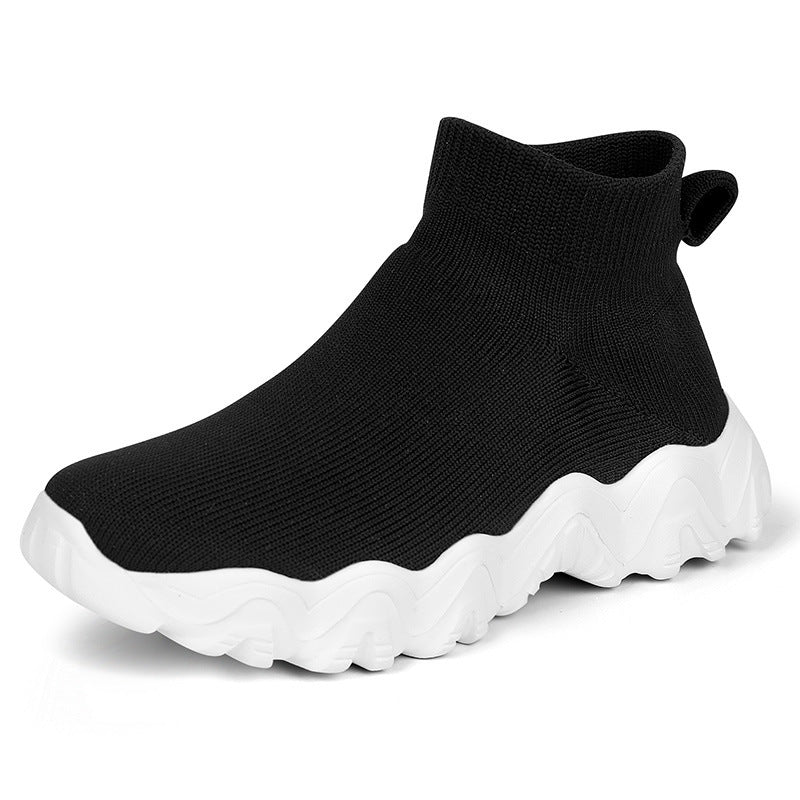 Damen nan elastischer Strick-Sockenschuh mit ergonomischer Wellen-Plateausohle Drune