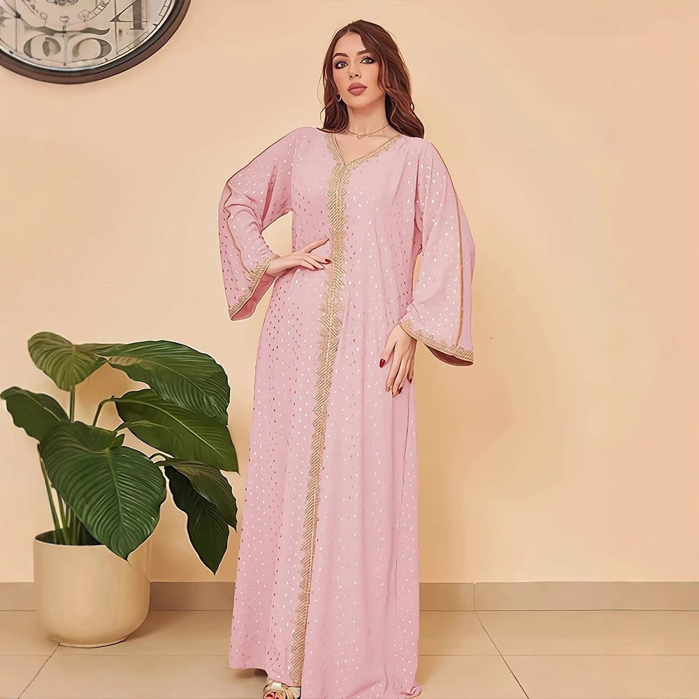 Damen Kaftankleid mit elegantem Stickdesign und weitem Schnitt Drune