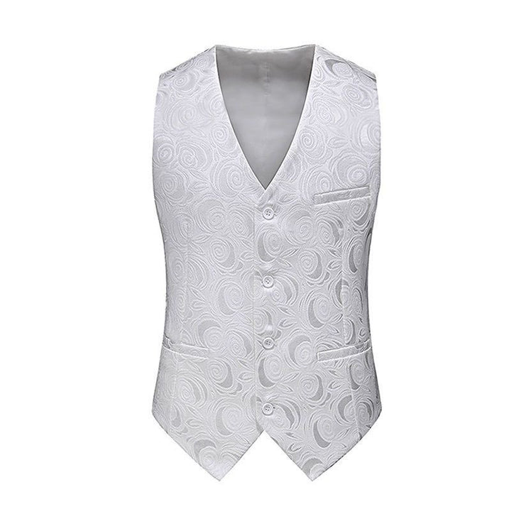 Herren nan Jacquardweste mit ornamentaler Struktur, spitz zulaufendem Saum und satinierter Rückseite Drune