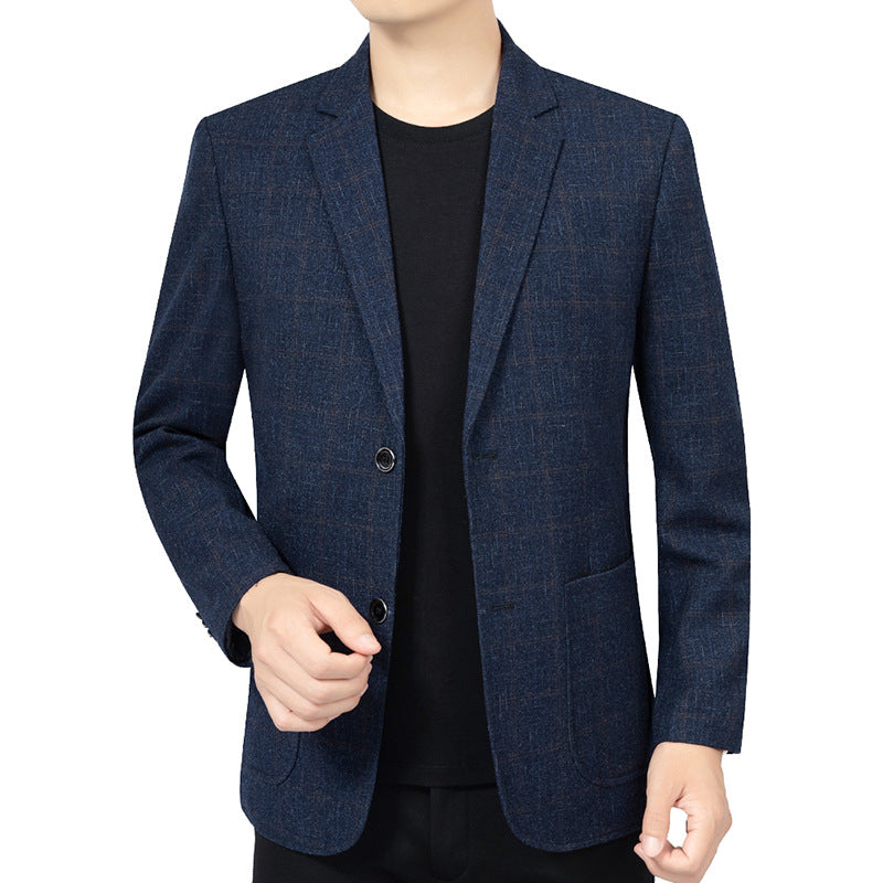 Herren Kariertes Slim-Fit Sakko aus Wollmischung Drune